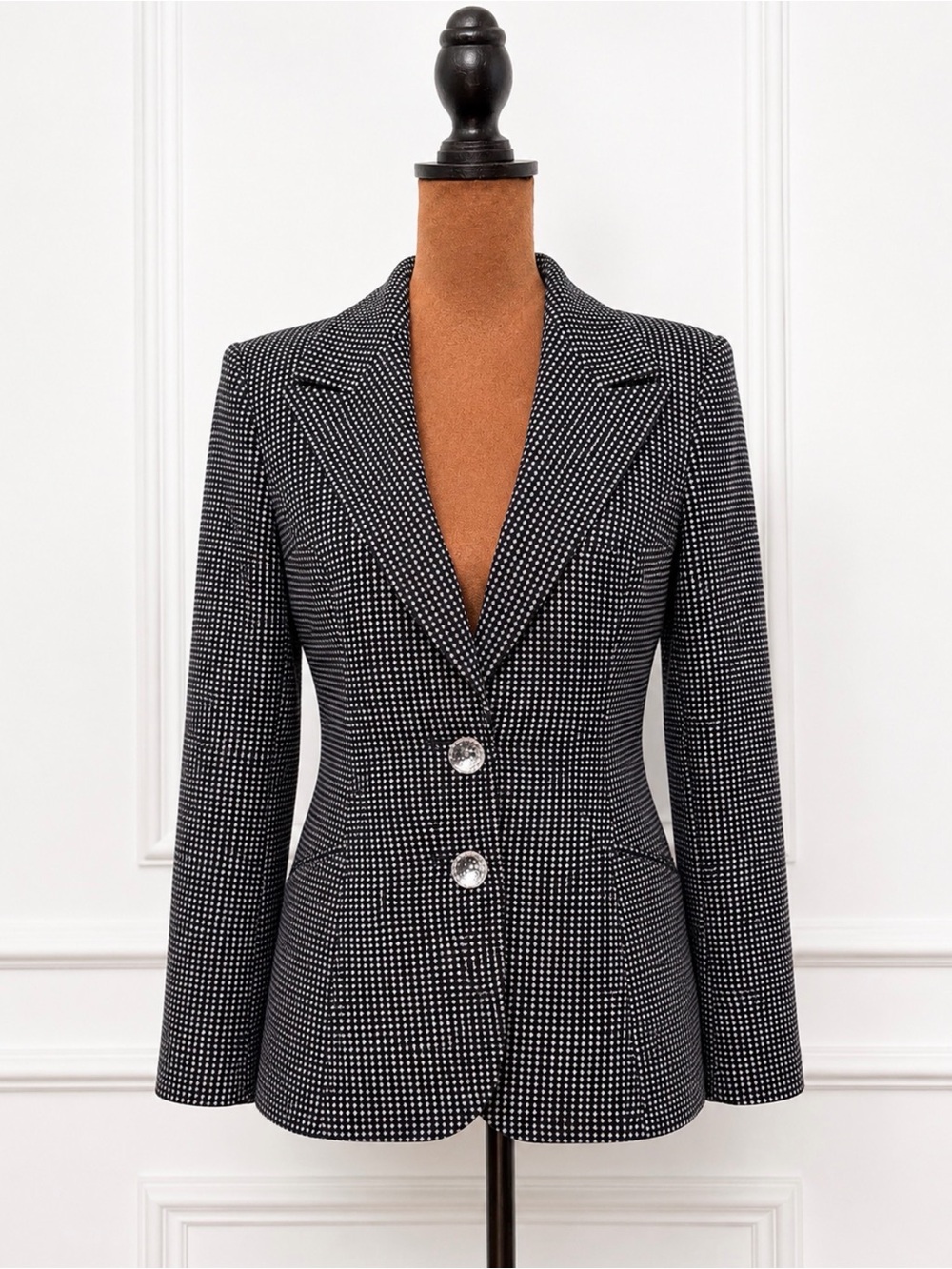 Vintage Giorgio Armani Tailored Blazer | Crystal Button Jacket | Made in Italy